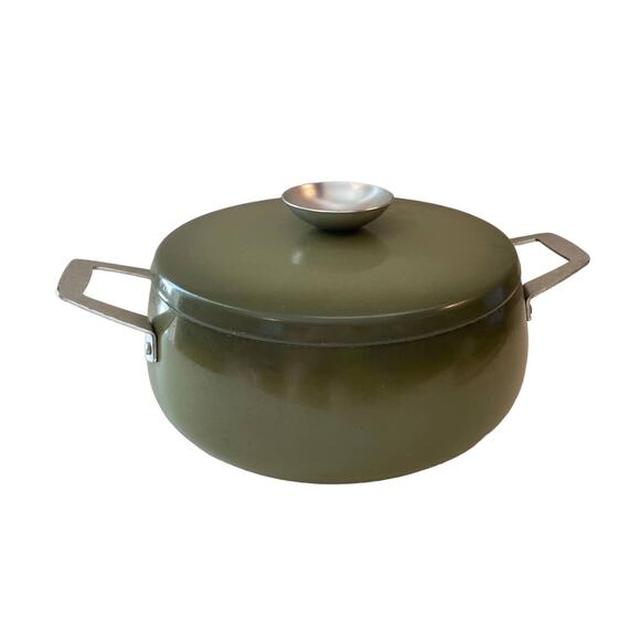 Vintage MCM Green Regal Ware nonstick dutch oven aluminum w lid and handles - Picture 1 of 11